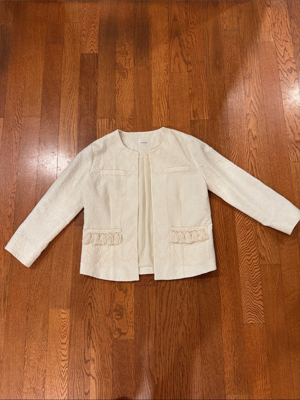 Anine Bing Cotton Embroidered Tassel Trim Jacket